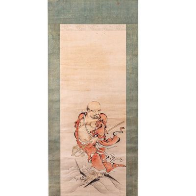 Sale Photo Thumbnail #250: Japanese Watercolor Hanging Scroll