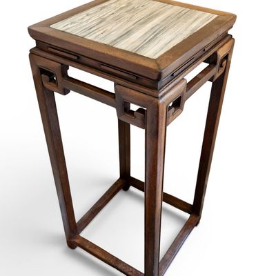 Sale Photo Thumbnail #9: Chinese Hardwood Square Pedestal Table