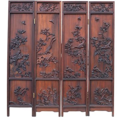 Sale Photo Thumbnail #215: Chinese Carved Rosewood Folding Screen