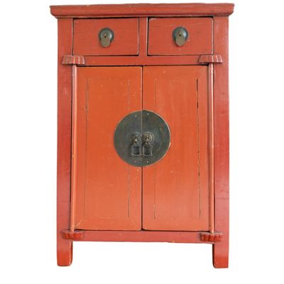 Sale Photo Thumbnail #13: Red Lacquered Chinese 2-Door Cabinet