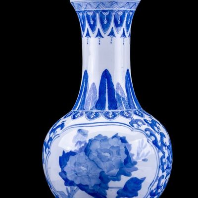 Sale Photo Thumbnail #150: Chinese Blue & White Vase Table Lamp Conversion