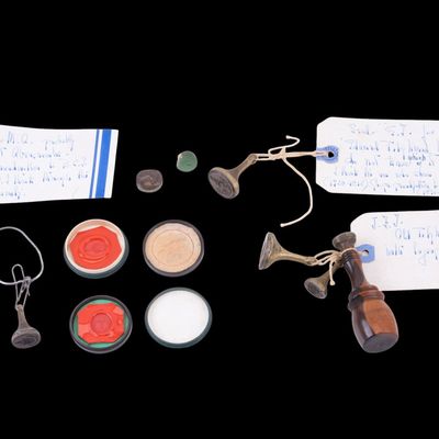 Sale Photo Thumbnail #478: 19th C Tilghman Wax Seal Grouping