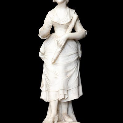 Sale Photo Thumbnail #278: Carved Marble Statue of French Woman