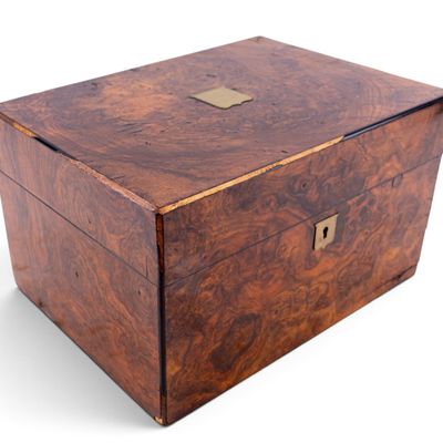 Sale Photo Thumbnail #335: Victorian Burr Walnut Ladies Vanity Dressing Box