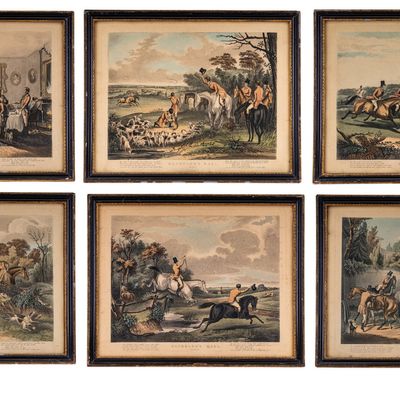 Sale Photo Thumbnail #367: Set of 6 "Bachelor's Hall" Hunting Prints