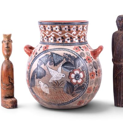Sale Photo Thumbnail #417: Tonala, Jalisco Hand-Painted Vessel and More