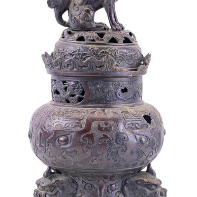 Sale Photo Thumbnail #99: Large Chinese Bronze Tripod Censer