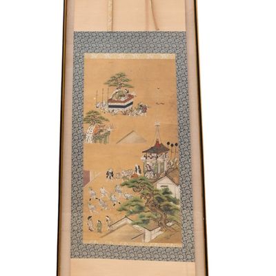 Sale Photo Thumbnail #318: Large Framed Japanese Hanging Scroll