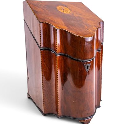 Sale Photo Thumbnail #334: 18th C Georgian Mahogany Serpentine Letter Box
