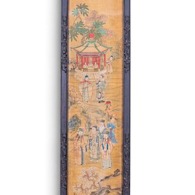 Sale Photo Thumbnail #487: Chinese Silk Panel in Carved Frame