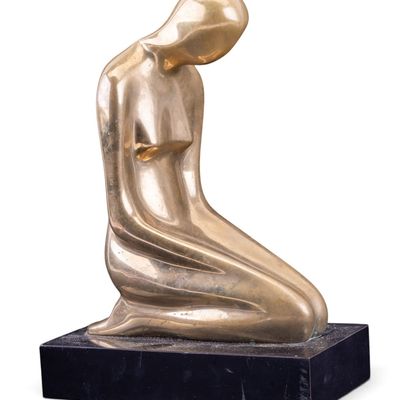 Sale Photo Thumbnail #288: Bronze Kneeling Woman Sculpture After Louis Tanari