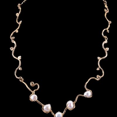 Sale Photo Thumbnail #453: Pearl and Sterling Silver Necklace
