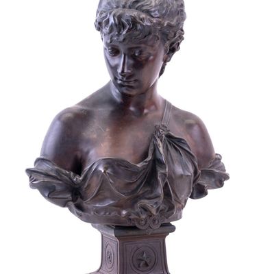 Sale Photo Thumbnail #228: Bronze Female Bust, Signed Bouret