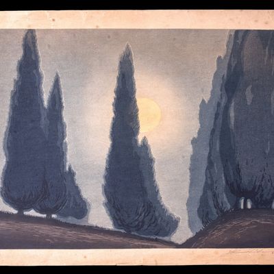 Sale Photo Thumbnail #200: Japanese Woodblock Print Dawn Yoshijiro Urushibara