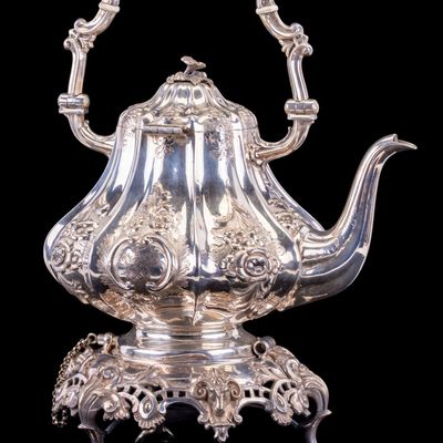 Sale Photo Thumbnail #379: Victorian Style Spirit Teapot and Chafing Stand