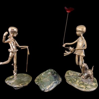 Sale Photo Thumbnail #410: Two Malcom Moran Bronze Sculptures