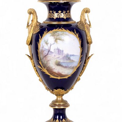 Sale Photo Thumbnail #413: Revolving Sevres Vase Signed L. Pater