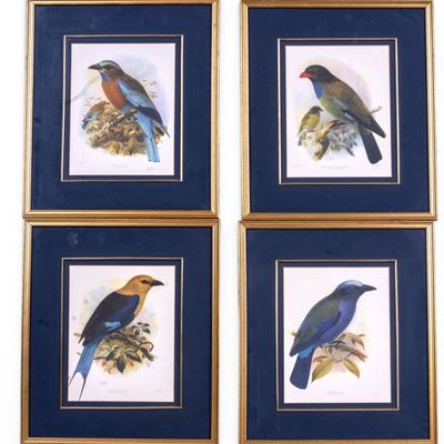 Sale Photo Thumbnail #490: 4 Signed Bird Lithographs