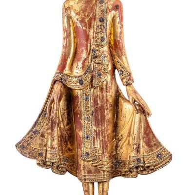 Sale Photo Thumbnail #405: 19th C Carved Standing Buddha