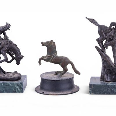 Sale Photo Thumbnail #343: 3 Bronze Western Sculptures, Remington