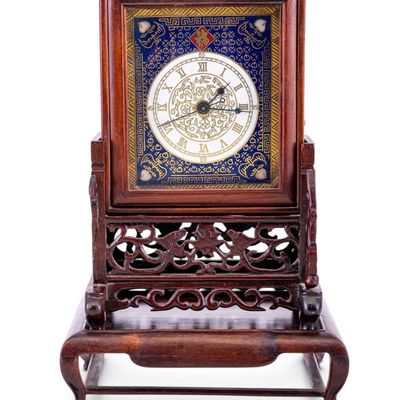 Sale Photo Thumbnail #163: Chinese Bracket Table Clock Enamel Dial