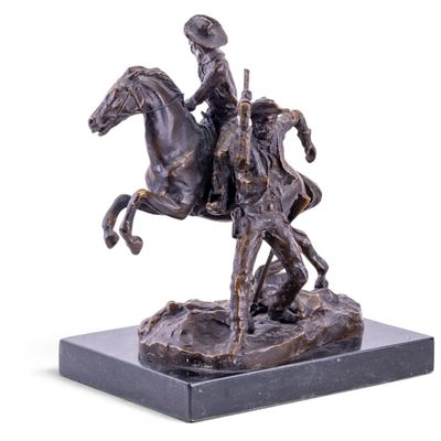Sale Photo Thumbnail #344: Bronze Sculpture After "Two Cowboys" by Carl Kauba