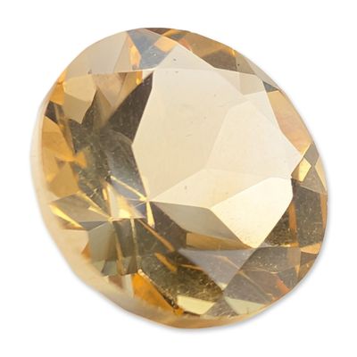 Round Faceted Golden Yellow Citrine Gemstone