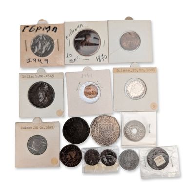 Sale Photo Thumbnail #234: 14pc Collection of World Coins 1845-1952