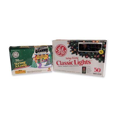 Sale Photo Thumbnail #165: 2pc Vintage General Electric String-A-Long Light Set