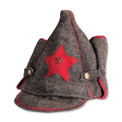 Sale Photo Thumbnail #254: Soviet Red Army Gray Wool Budenovka Hat