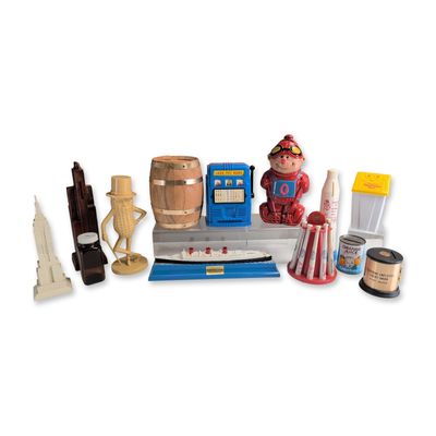 Sale Photo Thumbnail #250: 13pc Collection of Vintage Promotional and Novelty Banks