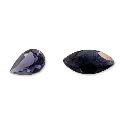 Sale Photo Thumbnail #142: Two Loose Faceted Iolite Gemstones