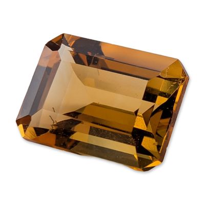 Octagonal Emerald Cut Honey Citrine Gemstone