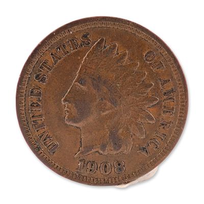 Sale Photo Thumbnail #427: 1908 US Indian Head One Cent Coin