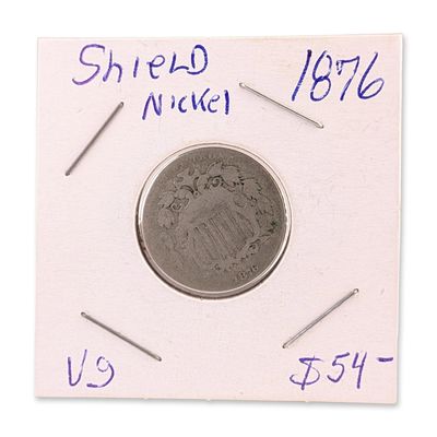 Sale Photo Thumbnail #205: 1876 US Shield Nickel Five Cents Coin
