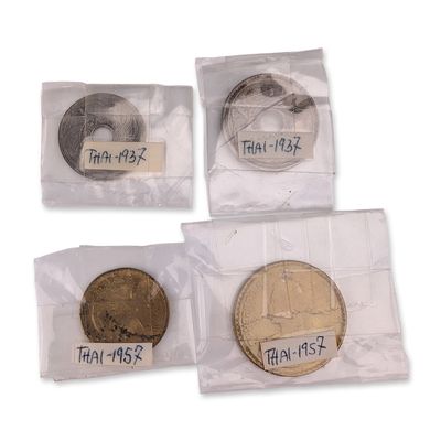 Sale Photo Thumbnail #468: Group of Four Thai Satang Coins, 1937 and 1957