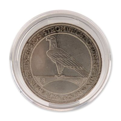 Sale Photo Thumbnail #414: 1930-A German 5 Reichsmark Silver Coin