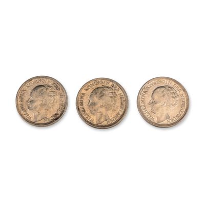 Sale Photo Thumbnail #464: Three 1942-P Netherlands Ten Cents Silver Coins