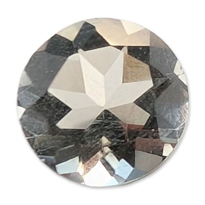 Sale Photo Thumbnail #314: Round Star Cut Pale Light Peach Quartz Gemstone