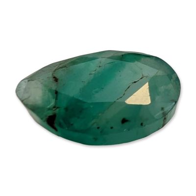Faceted Pear Cut Green Emerald Gemstone