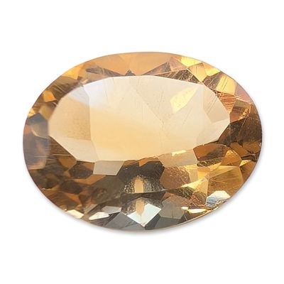 Oval Faceted Yellow Citrine Gemstone