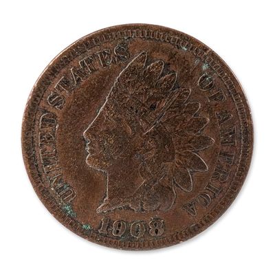 Sale Photo Thumbnail #188: 1908 US Indian Head One Cent Coin