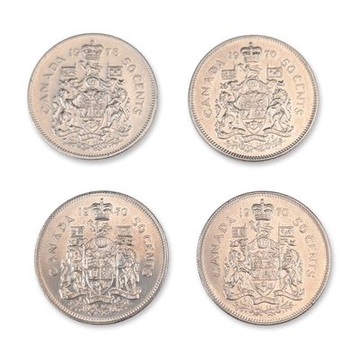 Sale Photo Thumbnail #469: 4pc 1970 & 1978 Canada 50 Cent Coins