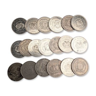 Sale Photo Thumbnail #478: 19pc Collection of Dominican Republic 25 Centavos Coins