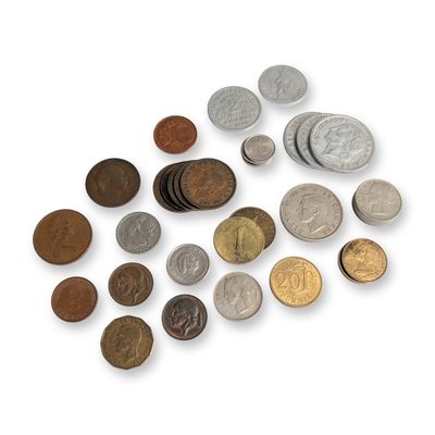 Sale Photo Thumbnail #240: 30pc Collection of UK, FR, and European Mixed Metal World Coins