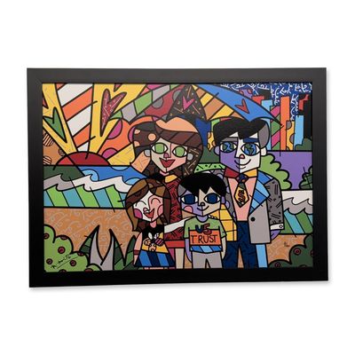 Romero Britto (Brazilian, b. 1963) Framed Giclee on Canvas, U.S. Trust