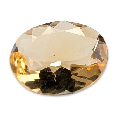 Oval Faceted Golden Yellow Citrine Gemstone