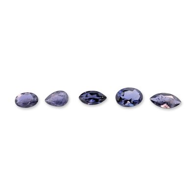 Sale Photo Thumbnail #141: Set of Five Faceted Iolite Gemstones