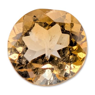 Round Faceted Golden Yellow Citrine Gemstone