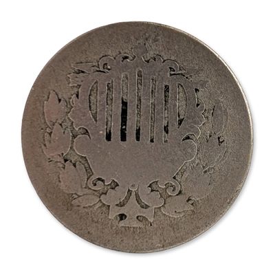 Sale Photo Thumbnail #439: 1866 US Shield Nickel Five Cents Coin with Rays